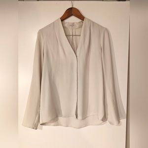 Babaton Akira Button Up, V-Neck Blouse in Bone, size M